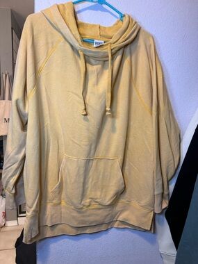 PINK Victoria's Secret Bright Yellow Hooded Pullover